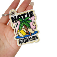 Heetverkopende op maat gemaakte geborduurde karabijnhaak sleutelhanger groothandel goedkope prijs Anime Fries logo hond fruit promotiegeschenken sleutelring
