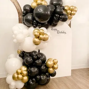 Oro nero palloncino ghirlanda arco Kit 18 "12" 10 "5" palloncino in lattice per matrimonio addio al nubilato festa di compleanno palloncini decorativi