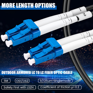 Cavo in <span class=keywords><strong>Fibra</strong></span> Ottica per <span class=keywords><strong>Internet</strong></span> da Esterno Armato LC-LC 9/125um, <span class=keywords><strong>Fibra</strong></span> Monomodale Duplex - Product Image 2