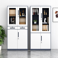 Armoire à dossiers en acier épaissi grande capacité, design moderne, serrure à clé, en métal, avec étagères réglables pour bureau