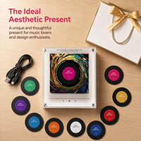 Aimant de réfrigérateur rotatif NFC à LED avec logo personnalisé, aimant de réfrigérateur en vinyle avec photo DIY, aimant de réfrigérateur pour fans, souvenir de concert, cadeau