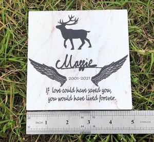 Personalizzato Inciso Ardesia Piatto Della Resina di Pietra Del Cuore Pet Memoriale Grave Marcatore Placca - Product Image 5