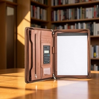 Mayorista Cartera con Cremallera Padfolio Carpeta Carpetas Logotipo Personalizado A4 Carpeta PU Cuero Simple Cartera Organizador