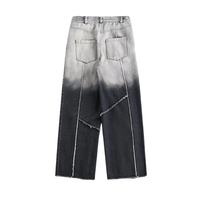 Ensemble de veste en jean pour homme personnalisé, haut de gamme, épais, effet vieilli, style streetwear de luxe, teinture ombrée, deux pièces, pour marque