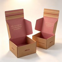 Boîtes d'expédition personnalisées imprimées avec fermeture éclair, en carton ondulé, boîte à ouverture facile pour chaussures, tasses, douches, emballage