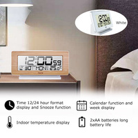 Réveil en bois thermomètre numérique décoration murale heure Date semaine moniteur de température diffuseur d'arôme sans fil avec horloge à bras