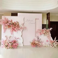 Fleurs Artificielles de Grossiste d'Usine pour Arrière-plan de Mariage Rose en Soie, Guirlande Florale Suspendue pour Anniversaire, Scène ou Sol, Arrangement Floral