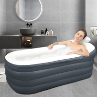 Baignoire Portable pour Adultes et Famille, Baignoire Spa de Sauna Pliable en Matériau Épaissi de Grande Capacité