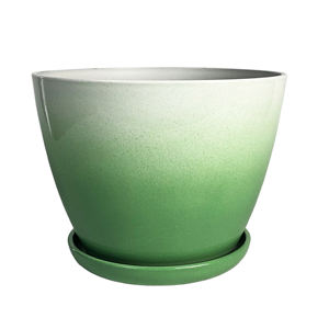 Vaso de Cerâmica Brilhante com Pintura Salpicada e Prato, 8 Polegadas, Vaso Multicolorido com Drenagem para Casa e Jardim - Product Image 4