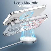 Coque antichoc magnétique YEEYOUCASE en TPU à imprimé floral pour téléphone portable sport 17/16