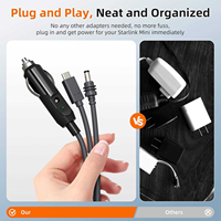 Cable de alimentación USB 3 en 1 para coche, resistente al agua, para cargador Starlink Mini, carga rápida 5A, DC a DC, 2/3m, conductor de níquel 18AWG, con revestimiento.