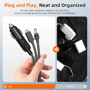 <span class=keywords><strong>Cable</strong></span> <span class=keywords><strong>de</strong></span> alimentación USB 3 en 1 para coche, resistente al agua, para cargador Starlink Mini, carga rápida 5A, DC a DC, 2/3m, conductor <span class=keywords><strong>de</strong></span> níquel 18AWG, con revestimiento. - Product Image 4