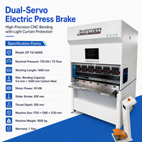 Prensa Plegadora CNC Eléctrica de Doble Servo de Alta Precisión 73T 1600mm para Plegado de Chapa Metálica de Precisión