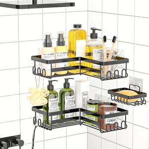 Étagère de Douche Triangulaire au Design Moderne, Sans Perçage, Adhésive, Organisateur de Douche avec Porte-Savon - Product Image 2