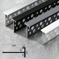 Profilé d'angle en alliage d'aluminium pour carreaux de villas et d'hôtels - Bande de bordure métallique dissimulée résistante à la décomposition et à l'humidité, design ultra-étroit