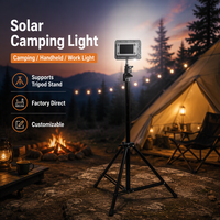 Nouvelle lampe de camping solaire transfrontalière, recharge USB, multifonctionnelle, support magnétique de fixation, lampe de travail COB