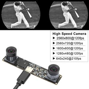 <span class=keywords><strong>Caméra</strong></span> à obturateur global haute vitesse ELP 210fps120fps 800P <span class=keywords><strong>HD</strong></span> double objectif synchronisation sans distorsion Mini <span class=keywords><strong>caméra</strong></span> <span class=keywords><strong>USB</strong></span> Monochrome - Product Image 3