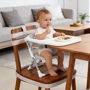Chaise d'appoint portable moderne et minimaliste pour bébé, respirante, <span class=keywords><strong>confortable</strong></span>, réglable en hauteur, siège souple et pliable pour repas - Product Image 2