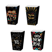 Boîte alimentaire personnalisée pour pop-corn chaud, biodégradable, de haute qualité, en carton noir ivoire imprimé, de qualité alimentaire, créative