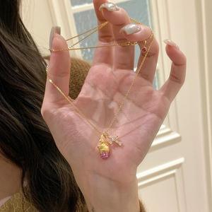 Collar de Plata de Ley S925 con Borla de Gota de Agua Cepillada, Diseño de Nicho, Exquisito, Lujoso, Simple, Versátil, Colgante y Amuleto Fino - Product Image 5