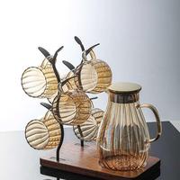 Distributeur d'eau décoratif unique pour comptoir de cuisine avec 2, 4 ou 6 tasses – Ensemble de carafes à eau en verre de luxe moderne