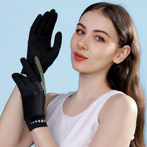 Gants de protection UV <span class=keywords><strong>mitaines</strong></span> d'écran tactile antidérapantes en soie de glace d'été mince pour femmes - Product Image 3