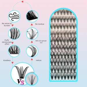 Vente en gros de faux cils individuels faits à la main, en cheveux synthétiques, volume intense 10D-20D, marque privée, style naturel, 0,07 mm - Product Image 4