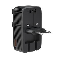 Adaptateur de voyage universel ultra-fin 45W avec 3 ports USB C Chargeur rapide Tout-en-un Adaptateur d'alimentation de voyage pour les essentiels de voyage