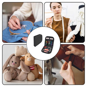 Super Offre : Mini Kit <span class=keywords><strong>de</strong></span> <span class=keywords><strong>Couture</strong></span> Carré Noir <span class=keywords><strong>de</strong></span> Voyage Portable avec Logo Personnalisé, Tissu en Coton et Aiguilles en Acier Inoxydable - Product Image 6