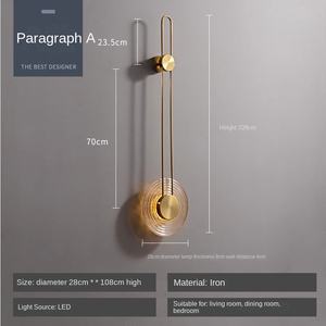 Lámpara de <span class=keywords><strong>pared</strong></span> de hierro LED de lujo con luz moderna para sala de estar, pasillo de Hotel, iluminación interior minimalista - Product Image 6