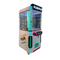 Machine à prix PUSHFUN multi-niveaux entièrement transparente, éclairée par néons RGB, commerciale, à monnayeur, jeu d'arcade Push Win pour centre commercial