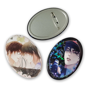 Badge Ovale Olografico Anime Personalizzato, Distintivo in Latta per Regalo Otaku <span class=keywords><strong>Manga</strong></span> - Product Image 3