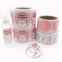 Autocollant d'étiquette transparent de logo en feuille d'or rose personnalisé imprimé autocollant adhésif en vinyle étanche pour usage cosmétique de forme ronde