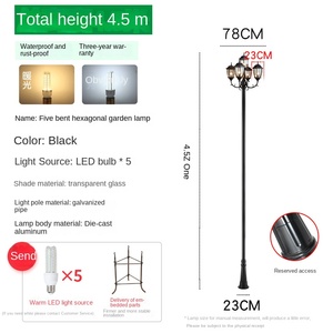ไฟถนนอลูมิเนียมกันน้ำ LED สำหรับตกแต่งภูมิทัศน์ที่จอดรถวิลล่าตกแต่งสวน IP68สแตนเลสตกแต่งกลางแจ้ง - Product Image 5