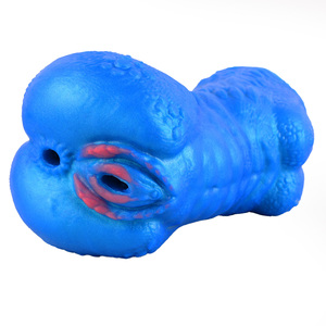 GEEBA Two Hole Full-channel Male <b>Masturbator</b> Realistic Blue Monster Ass Men's Stroker Silicone Sex Toy Retail Business Trade - Product Image 3