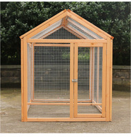 Grande cage de volaille en bois anti-corrosion pour l'intérieur et l'extérieur, poulailler et enclos à lapins avec structure en filet