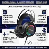 Casque audio filaire USB pour ordinateur, avec microphone, son surround mécanique, pour jeux vidéo