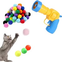 Jouet pour chat d'intérieur ultime avec 30 balles en plastique souple Lanceur de balles en peluche interactif passionnant