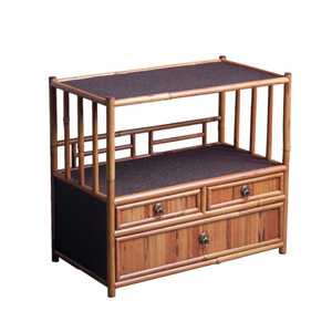 Phoenix Eye Bamboo <b>Tea</b> Cabinet Three Drawer Storage <b>Box</b> For <b>Tea</b> Leaves <b>Tea</b> Utensils Display Shelf Standing Type Rectangle - Product Image 5