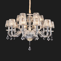 Lustre en cristal de style européen moderne, luminaire en fer de style français de luxe pour salon, hôtel, éclairage décoratif