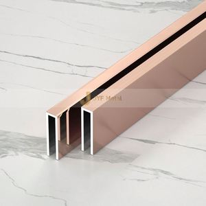 LL159 Profilé en U personnalisé en acier inoxydable rainuré pour carrelage et cadre en verre - Product Image 5