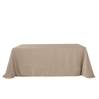 Nappe Rectangulaire Texturée en Polyester Effet Lin Taupe 90x132, Résistante aux Plis, pour Mariages, Banquets, Hôtels et Événements (Vente en Gros)