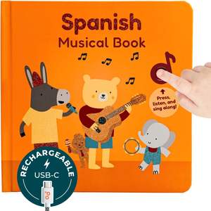 Livre musical interactif pour bébé avec bouton tactile rechargeable personnalisé, livre de sons d'animaux pour enfants, livres audio - Product Image 1