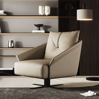 Fauteuil inclinable individuel en similicuir souple avec pieds en acier inoxydable pour salon – Idéal appartement