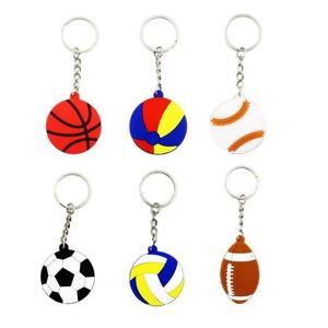 Porte-clés personnalisé 2D en PVC souple, porte-clés en caoutchouc souple avec logo, porte-clés en silicone, porte-clés en caoutchouc en forme de ballon de football - Product Image 2