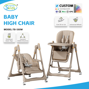 Silla Alta Multifunción 3 en 1 para Bebé, Silla de Comer, Asiento Columpio Plegable y Silla de Lujo para Alimentar al Bebé - Product Image 1