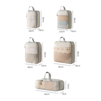 Cubes de voyage pour l'organisation, lot de 7 cubes de rangement étanches pour valise, pour vêtements, chaussures, articles de toilette, cosmétiques