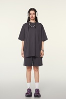Kaos Pria Oversize Musim Panas Berkualitas Tinggi Rajutan 100% Katun Formal Polos Bernapas Anti Kusut Lengan Pendek Stylish
