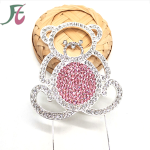 Simpatico Topper torta di animali in lega di strass placcato in argento piccolo orso Toppers <span class=keywords><strong>per</strong></span> la decorazione della torta <span class=keywords><strong>per</strong></span> bambini - Product Image 3