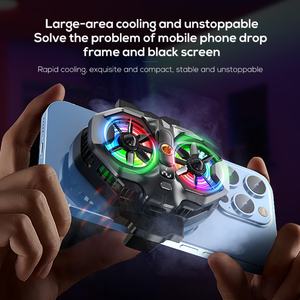MEMO DL21 Cell Phone Cooling <b>Fan</b> Radiator Gaming Mobile Dual <b>Fans</b> Phone Cooler for Live Streaming Outdoor Vlog - Product Image 4